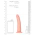 RealRock Slim - realistický dildo - 15,5 cm (přírodní)