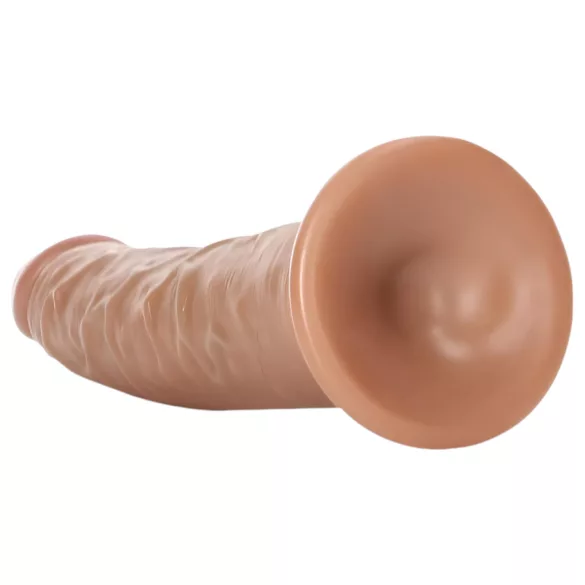 RealRock - realistický dildo - štíhlý tvar - 15,5 cm - tmavá tělová barva
