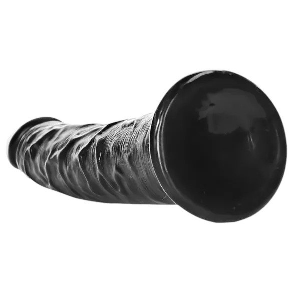 RealRock - realistické dildo - štíhlé - 15,5 cm - černé