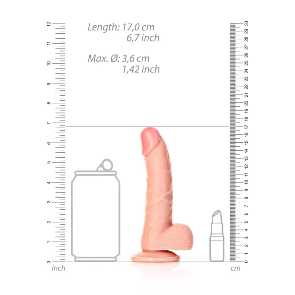 RealRock - realistické dildo s přísavkou - 15,5 cm - tělová barva