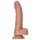 RealRock - dildo s přísavkou a varlaty - 15,5 cm - tmavý odstín