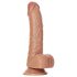 RealRock - přísavkový dildo s varlaty - 15,5 cm (tmavý tělový odstín)