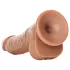 RealRock - dildo s přísavkou a varlaty - 15,5 cm - tmavý odstín
