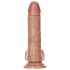 RealRock - přísavkový dildo s varlaty - 15,5 cm (tmavý tělový odstín)
