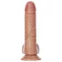 RealRock - dildo s přísavkou a varlaty - 15,5 cm - tmavý odstín