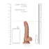 RealRock - dildo s přísavkou a varlaty - 15,5 cm - tmavý odstín