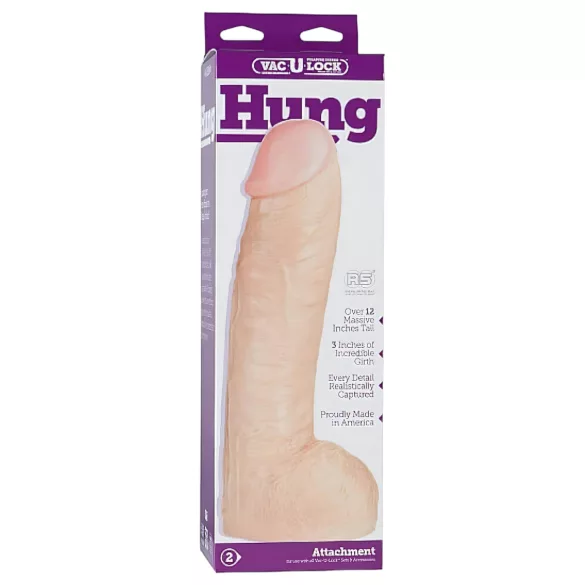Doc Johnson Vac-U-Lock Hung 12 - realistický dildo s varlaty - tělová