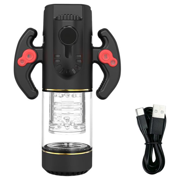 AlvUp - masturbátor s rotační funkcí a přírazem - černý