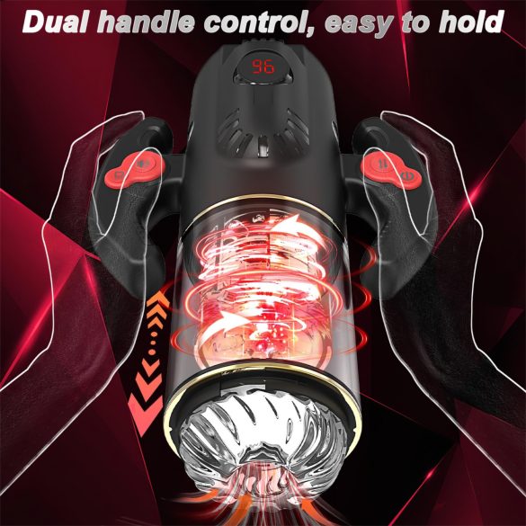 AlvUp - masturbátor s rotační funkcí a přírazem - černý