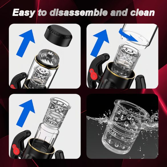 AlvUp - masturbátor s rotační funkcí a přírazem - černý