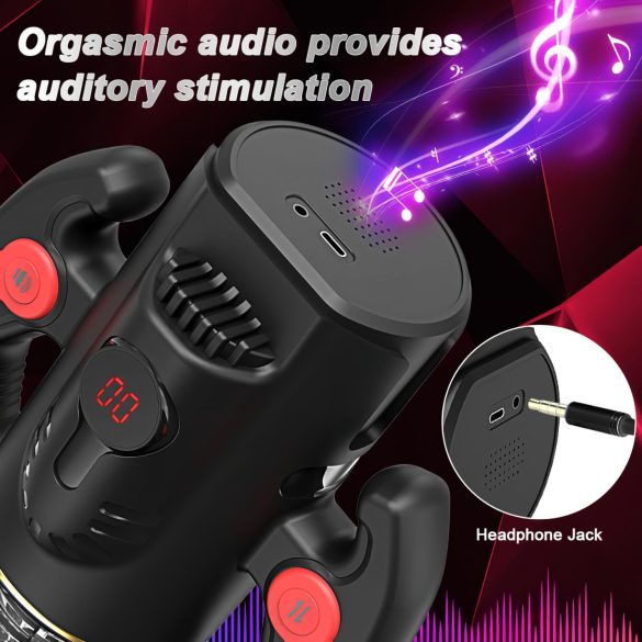 AlvUp - masturbátor s rotační funkcí a přírazem - černý