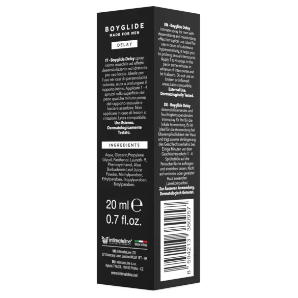 Intimateline Boyglide - zpožďovací sprej pro muže (20 ml)