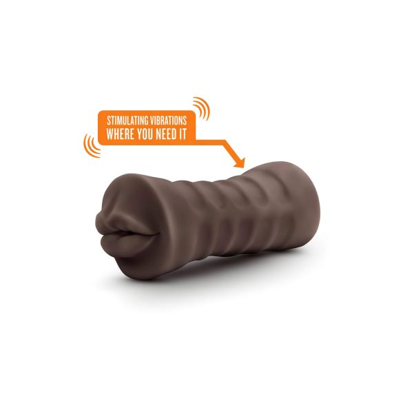 Enlust Krystal - vibrátor umělá ústa - realistické obrázky - hnědá