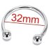 Nerezová kovová kroužek na žalud - pro oddálení ejakulace (32mm)