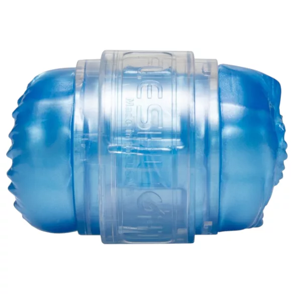 Fleshlight Quickshot Vantage - průhledný dvojitý masturbátor (modrý)