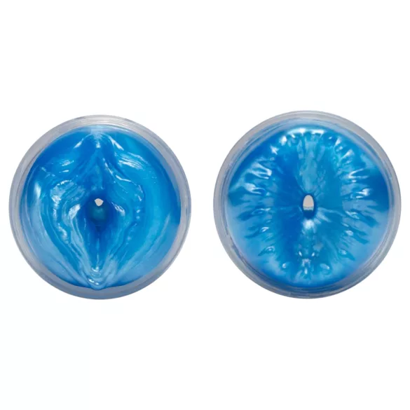Fleshlight Quickshot Vantage - průhledný dvojitý masturbátor (modrý)