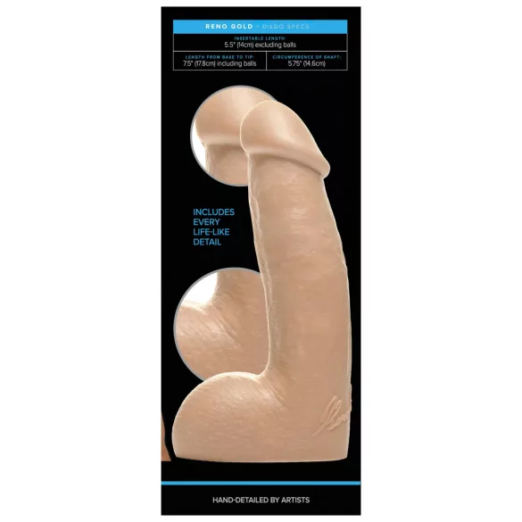 Fleshjack Reno Gold - realistický dildo - naturální barva