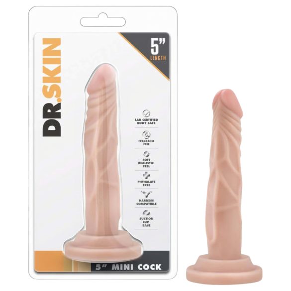 Dr. Skin 5 - realistický dildo s přísavkou - tělová barva 14,5 cm