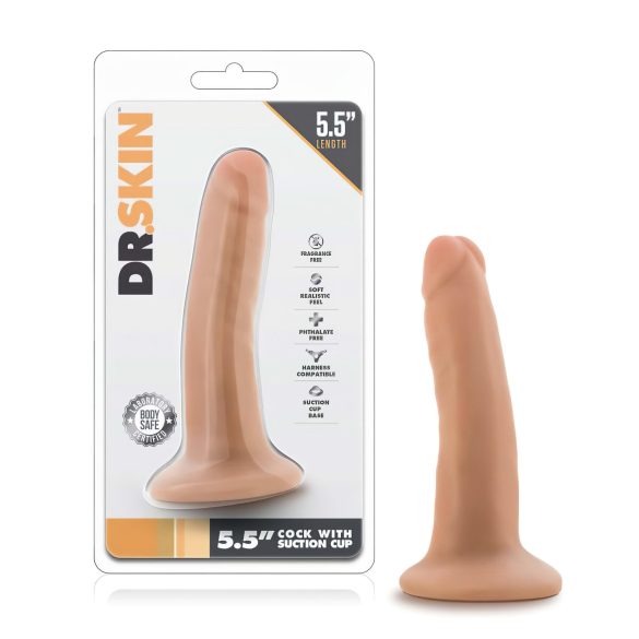 Dr. Skin - realistický dildo s přísavkou - realistická barva 14 cm
