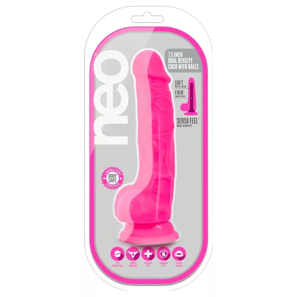 Blush Neo - realistický dildo s přísavkou - 19 cm - růžové
