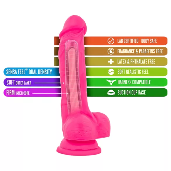 Blush Neo - realistický dildo s přísavkou - 19 cm - růžové