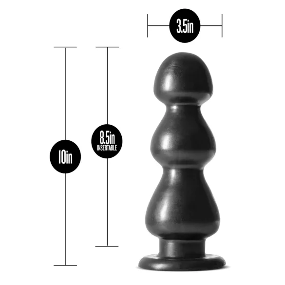 Blush Jet - dildo s přísavkou a perlami - černý