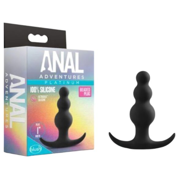 Perlový anální plug - Anal Adventures Platinum (černý)