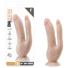 Dr. Skin 8 - přísavný dvojitý dildo (přírodní)