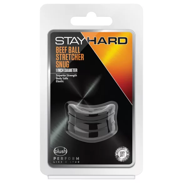 Stay Hard Beef - silný natahovač varlat (černý)