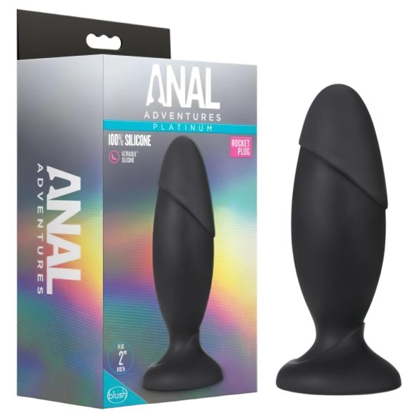 Anal Adventures Platinum Rocket - velký anální kolík (černý)