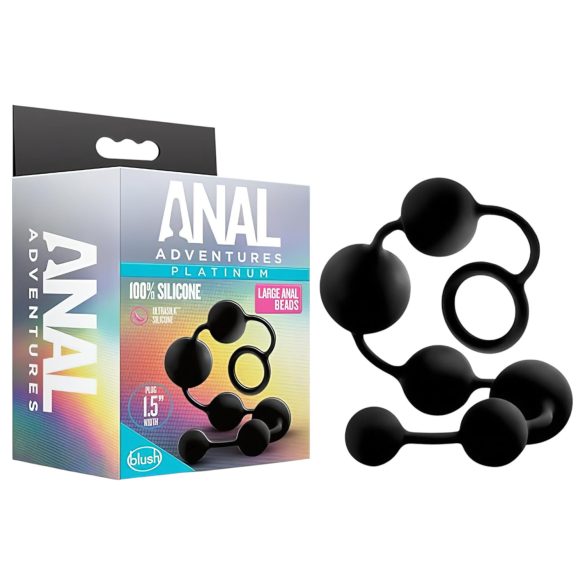 Anal Adventures - anální dildo s perlami - černé