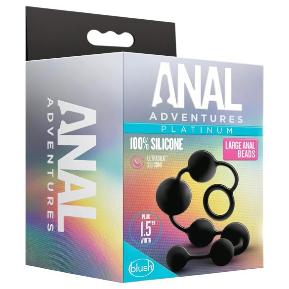 Anal Adventures - anální dildo s perlami - černé