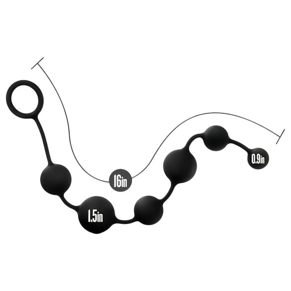 Anal Adventures - anální dildo s perlami - černé