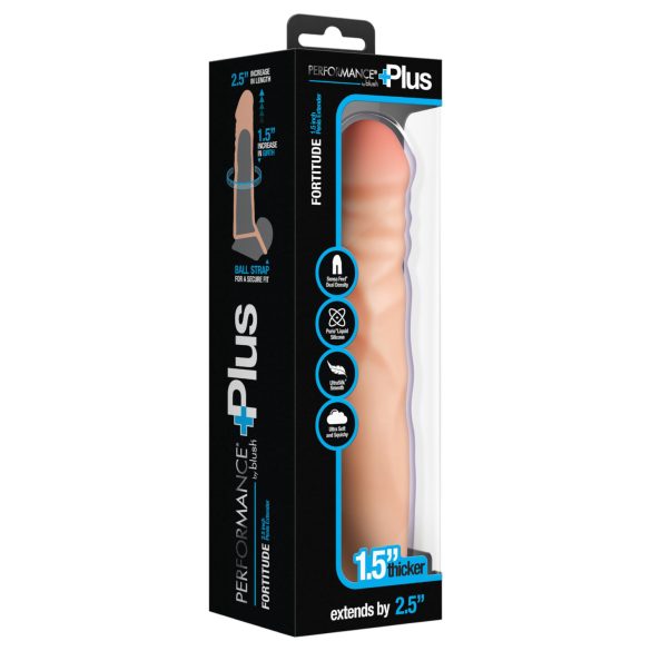 Performance Plus - erekční návlek na penis s kroužkem - 2,5 cm - přírodní