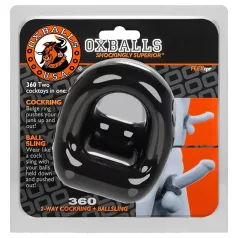 OXBALLS - erekční kroužek na penis a varlata - černý