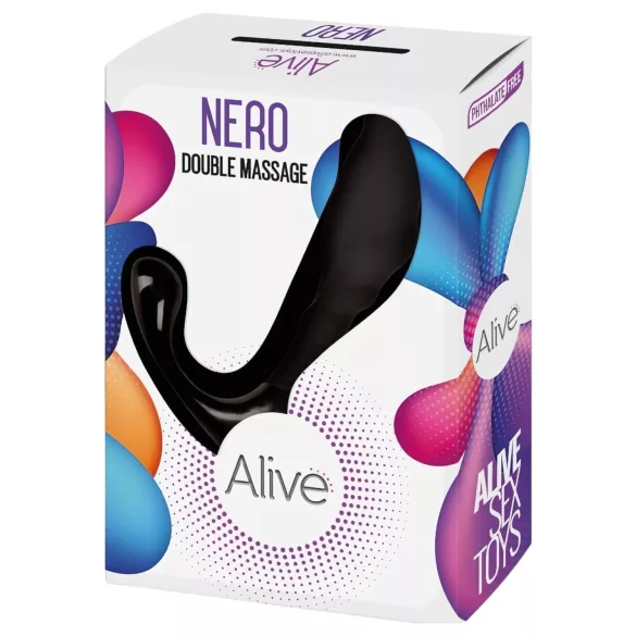 Alive Nero - akumulátorový prostatický vibrátor (černý) - 7 cm