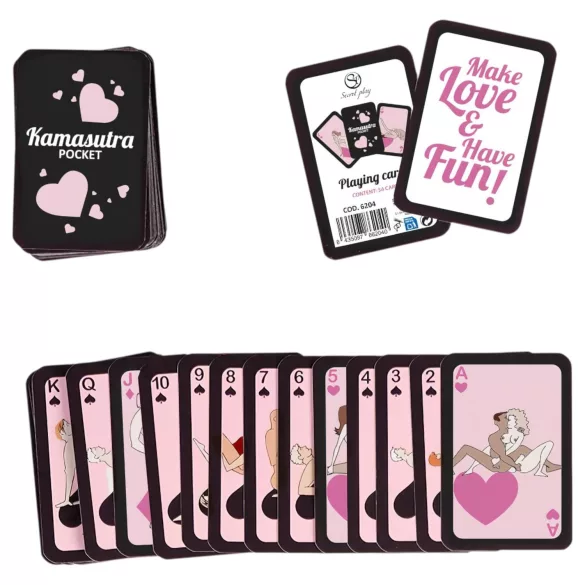 Secret Play Pocket Kamasutra - balíček karet se sexuálními polohami (54 karet)