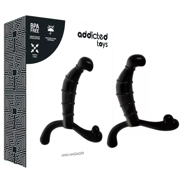 Addicted Toys - masér prostaty a hráze (černý) - 11,3 cm