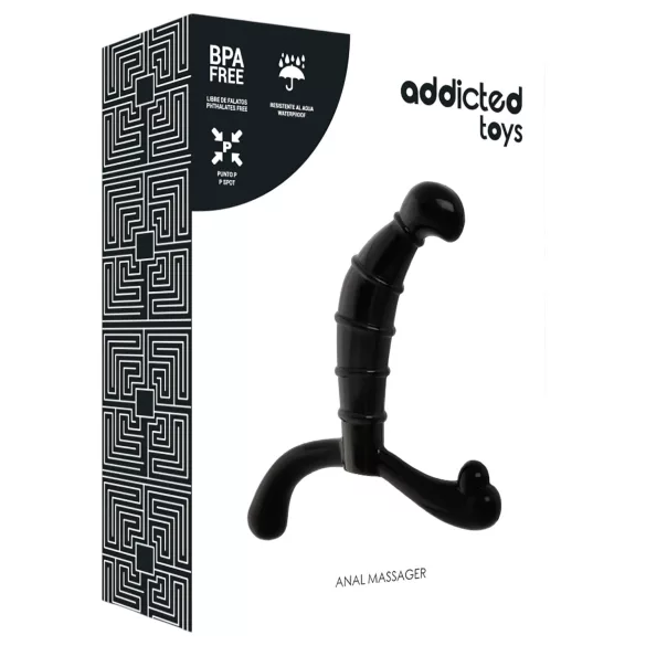 Addicted Toys - masér prostaty a hráze (černý) - 11,3 cm