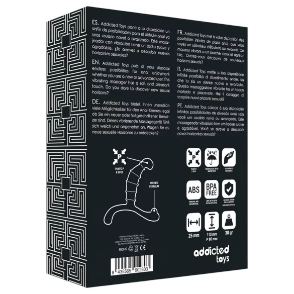 Addicted Toys - masér prostaty a hráze (černý) - 11,3 cm