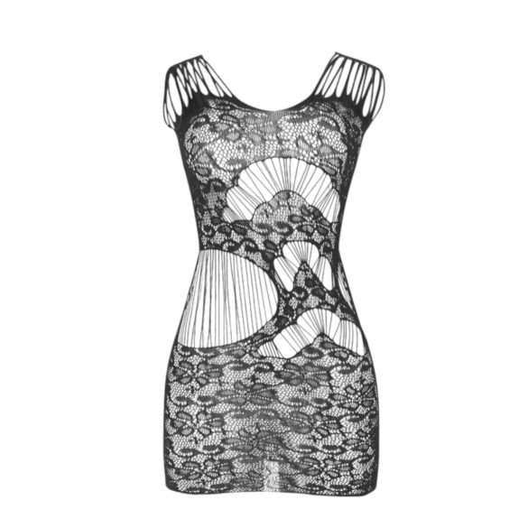 Subblime 951771 - síťované minišaty s cik-cak vzorem - černá - S-L