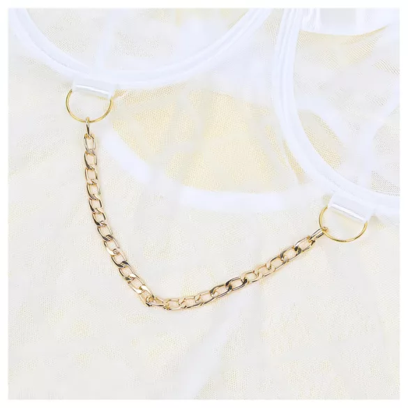 Subblime 954291 - body s řetízky - průhledné - bílá - L-XL