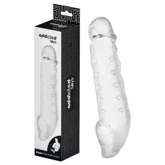   Addicted Toys - návlek na penis s erekčním kroužkem - 23 cm - transparentní