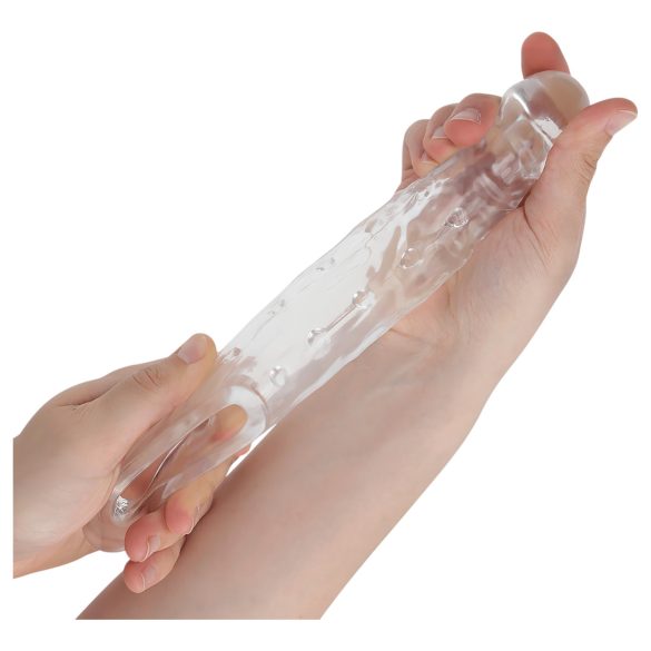 Addicted Toys - návlek na penis s erekčním kroužkem - 23 cm - transparentní