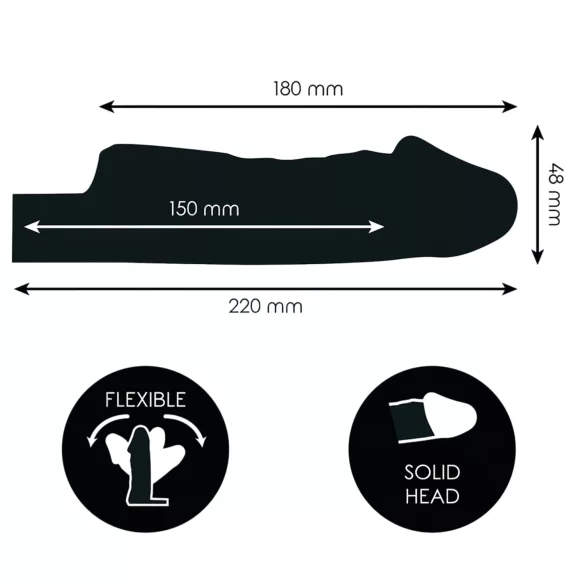 Addicted Toys - návlek na penis s kroužkem na varlata - 27 cm - transparentní