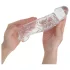 Addicted Toys - návlek na penis s kroužkem na varlata - 27 cm - transparentní