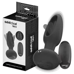   Addicted Toys - anální vibrátor s pohyblivým jazýčkem - černý