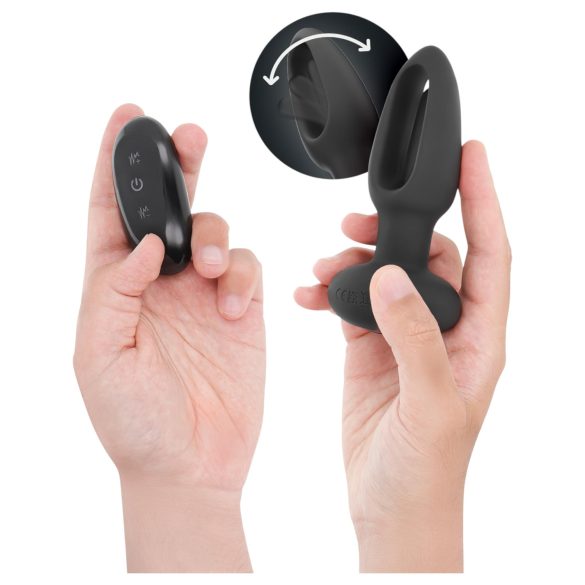 Addicted Toys - anální vibrátor s pohyblivým jazýčkem - černý