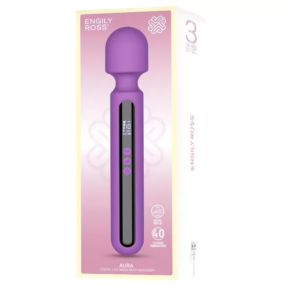 Engily Ross Aura - vibrátor na masáž - dobíjecí, digitální, fialový