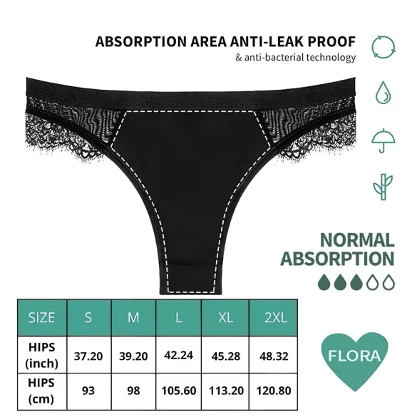 Adalet Flora Normal - menstruační kalhotky - černé